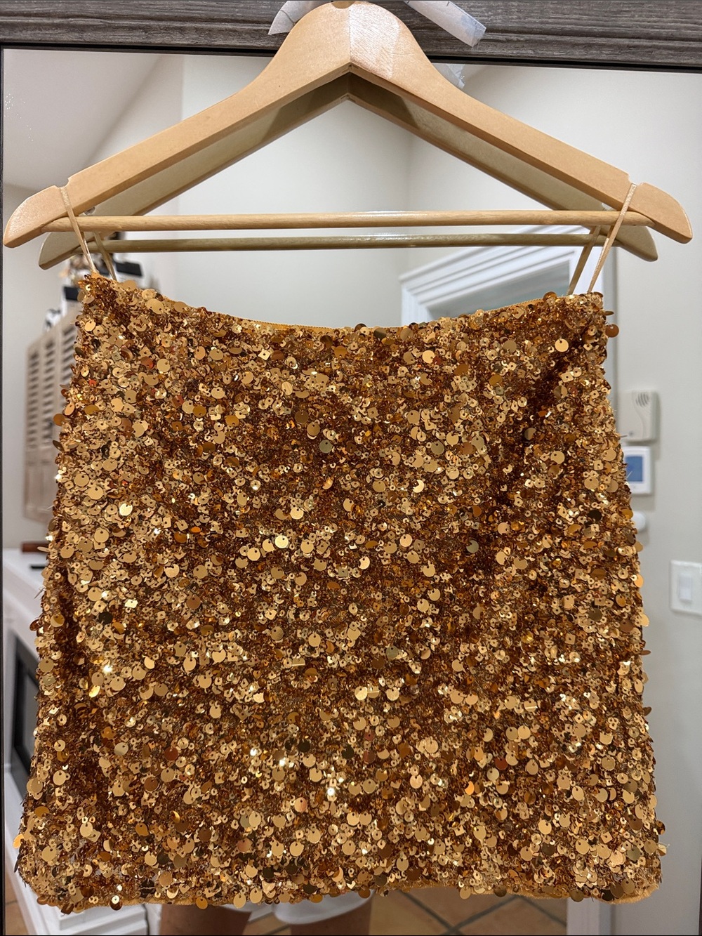 Zara Gold Sequin Mini Skirt